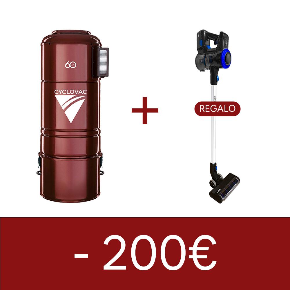 Central de aspiración H2025 especial 60 aniversario Cyclovac + Stick Vac de regalo y todo ello -200€.